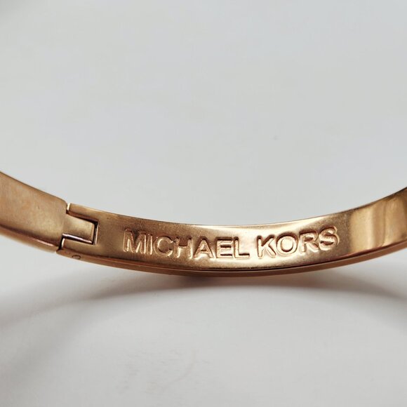 Michael Kors Astor Rose Gold Belt Buckle Studded Bracelet - Picture 6 of 8